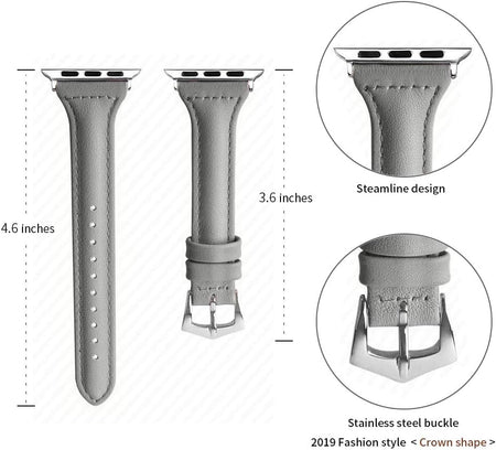 Compatible Apple Watch Band 42Mm 44Mm 45Mm, Top Grain Leather Band Replacement Strap for Iwatch Series 7, Series 6, SE, Series 5, Series 4,Series 3,Series 2,Series 1,Sport, Edition